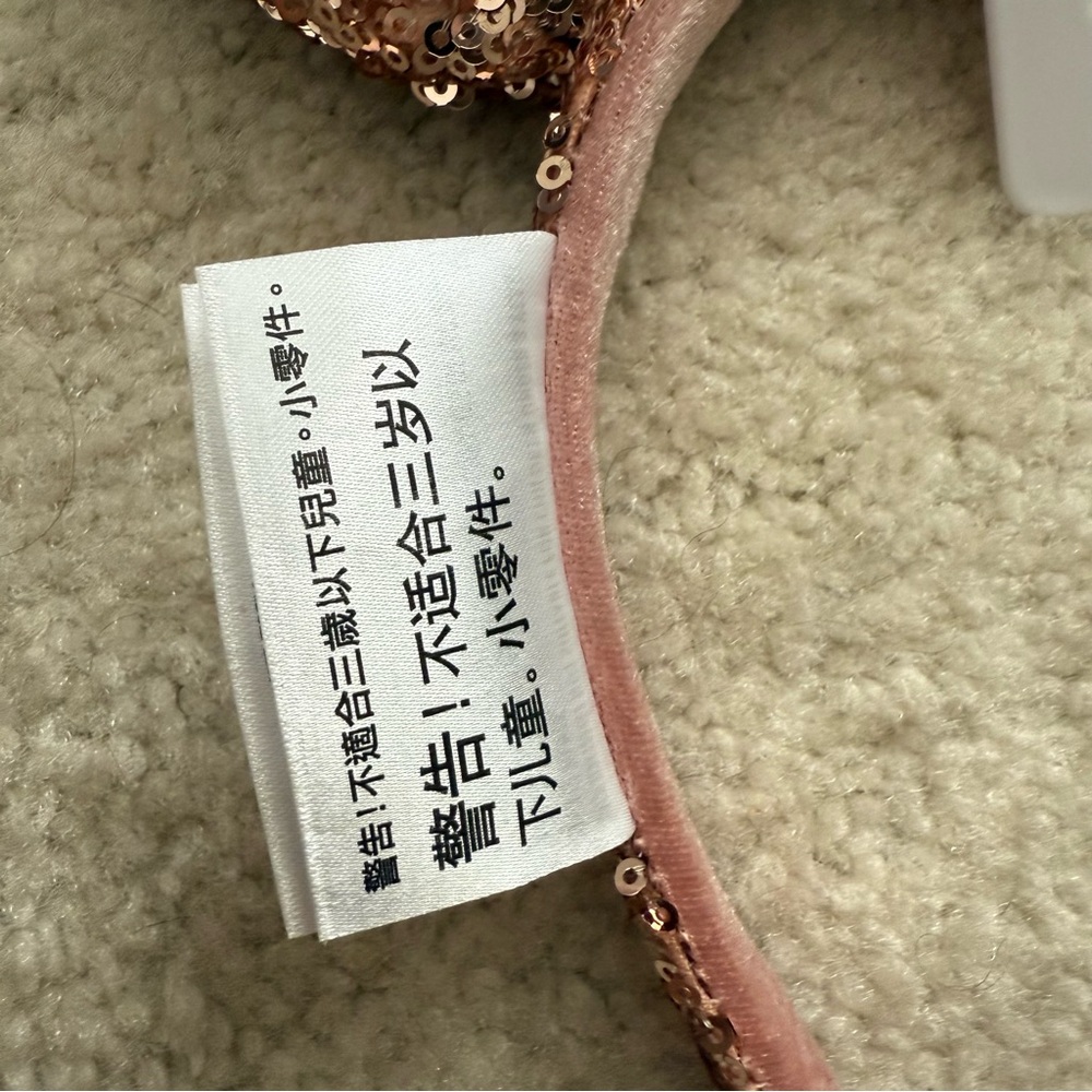 NWT Disney Rose Gold Sequin Minnie Mouse Ears Headband - Picture 5 of 6